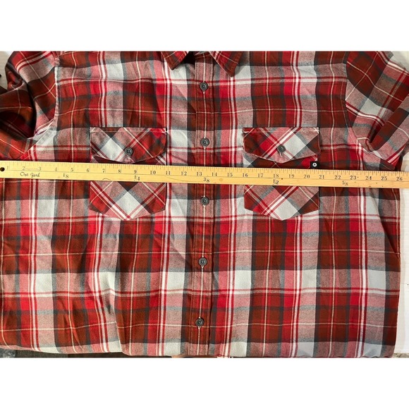 Marmot LS‎ Button Up Flannel XXL Red Gray Plaid - Picture 5 of 7